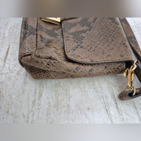 Divina Firenze LEATHER HANDBAG Snakeskin Print Abbi Crossbody Convertible - Picture 6 of 12